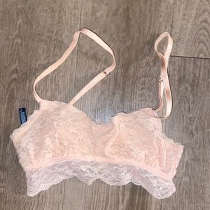 Light pink lace bralette